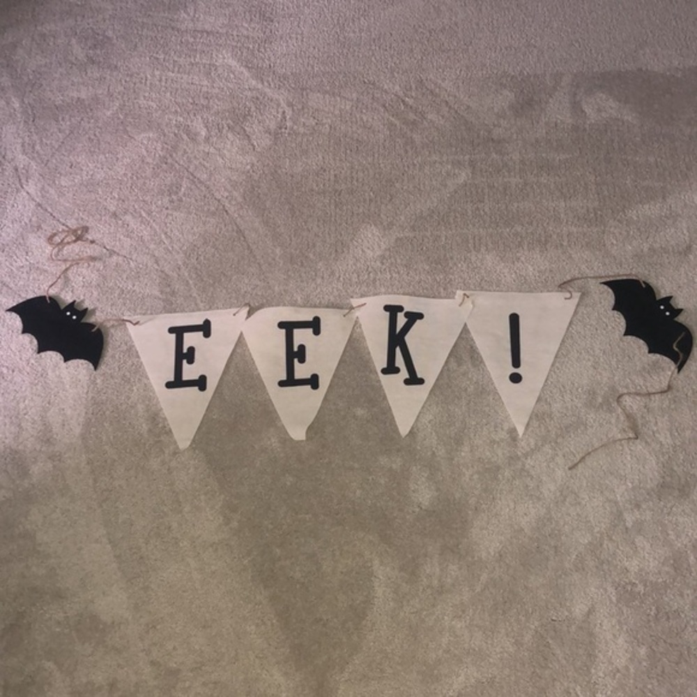 EEK Halloween Burlap Flag Garland Banner‎ 7 Ft Bats